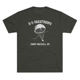 Retro US Paratroops Camp Mackall Triblend Athletic Shirt T-Shirt Printify M Tri-Blend Macchiato 