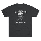 Retro US Paratroops Camp Mackall Triblend Athletic Shirt T-Shirt Printify M Tri-Blend Vintage Black 