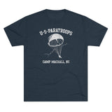 Retro US Paratroops Camp Mackall Triblend Athletic Shirt T-Shirt Printify M Tri-Blend Vintage Navy 