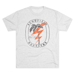 Schofield Barracks Tropical Paradise Distressed - Triblend Athletic Shirt T-Shirt Printify Tri-Blend Heather White S 