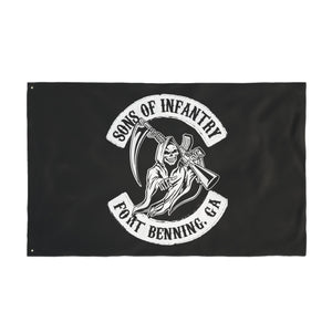 Sons of Infantry Fort Benning Chapter Double-Sided Flag - 36 x 60 Home Decor Printify 36'' × 60'' 