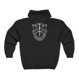 Special Forces Crest Zip Hoodie - Front and Back Hoodie Printify 