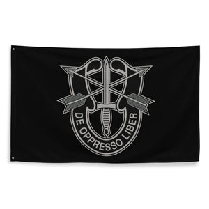 Special Forces De Oppresso Liber Insignia BLACK Indoor Display Flag Wall Art American Marauder 