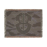 Special Forces De Oppresso Liber Insignia Tiger Stripe Camo Woven Blanket Home Decor Printify 