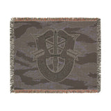 Special Forces De Oppresso Liber Insignia Tiger Stripe Camo Woven Blanket Home Decor Printify 