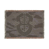Special Forces De Oppresso Liber Insignia Tiger Stripe Camo Woven Blanket Home Decor Printify 