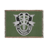 Special Forces Insignia De Oppresso Liber Woven Blanket Home Decor Printify Artwork 52'' × 37'' 