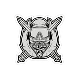 Special Forces Underwater Operations Dive Supervistor Indoor Outdoor Sticker Paper products Printify 4" × 4" Die-Cut Transparent