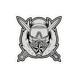 Special Forces Underwater Operations Dive Supervistor Indoor Outdoor Sticker Paper products Printify 5" × 5" Die-Cut Transparent