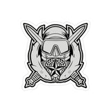 Special Forces Underwater Operations Dive Supervistor Indoor Outdoor Sticker Paper products Printify 6" × 6" Die-Cut Transparent