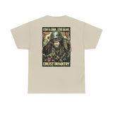 Stay a LRRP Stay Alive Apes - Enlist Infantry Front and Back - Unisex Heavy Cotton Tee T-Shirt Printify 