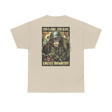 Stay a LRRP Stay Alive Apes - Enlist Infantry Front and Back - Unisex Heavy Cotton Tee T-Shirt Printify 