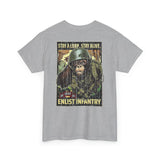 Stay a LRRP Stay Alive Apes - Enlist Infantry Front and Back - Unisex Heavy Cotton Tee T-Shirt Printify 