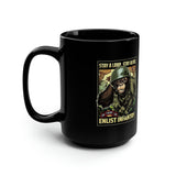 Stay A LRRP Stay Alive Infantry Apes 15oz Black Mug Mug Printify 