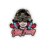 Stay Frosty Night Vision Die-Cut Sticker Paper products Printify White Die-Cut 3" × 3"