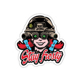 Stay Frosty Night Vision Die-Cut Sticker Paper products Printify White Die-Cut 4" × 4"