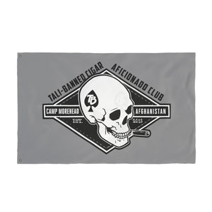 Talibanned Cigar Aficionado Club Camp Morehead Afghanistan Double-Sided Flag - 36 x 60 Home Decor Printify 36'' × 60'' 