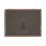 The Original Pineland University Black and Grey Woven Blanket Home Decor Printify 