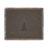 The Original Pineland University Black and Grey Woven Blanket Home Decor Printify 