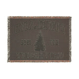 The Original Pineland University Black and Grey Woven Blanket Home Decor Printify 