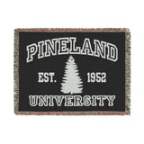 The Original Pineland University Black and Grey Woven Blanket Home Decor Printify Artwork 80" × 60" 