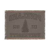 The Original Pineland University Green and Black Woven Blanket Home Decor Printify 