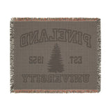 The Original Pineland University Green and Black Woven Blanket Home Decor Printify 