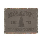 The Original Pineland University Green and Black Woven Blanket Home Decor Printify 