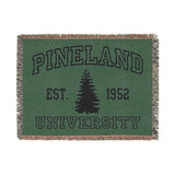 The Original Pineland University Green and Black Woven Blanket Home Decor Printify Artwork 80" × 60" 