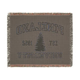 The Original Pineland University Green and Yellow Woven Blanket Home Decor Printify 