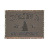 The Original Pineland University Green and Yellow Woven Blanket Home Decor Printify 