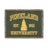 The Original Pineland University Green and Yellow Woven Blanket Home Decor Printify Artwork 80" × 60" 
