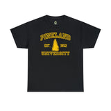 The Original Pineland University - Unisex Heavy Cotton Tee T-Shirt Printify Black S 