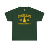 The Original Pineland University - Unisex Heavy Cotton Tee T-Shirt Printify Forest Green S 