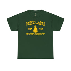 The Original Pineland University - Unisex Heavy Cotton Tee T-Shirt Printify Forest Green S 