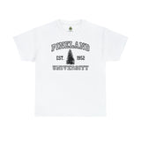 The Original Pineland University - Unisex Heavy Cotton Tee T-Shirt Printify White M 