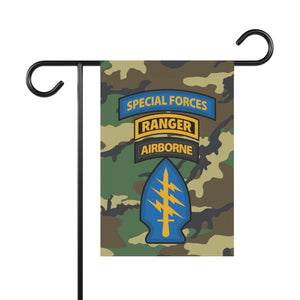 Triple Tab Woodland Camo - Vertical Outdoor House & Garden Banners Home Decor Printify 12'' × 18'' 