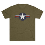 United States Air Forces DISTRESSED Insignia - Triblend Athletic Shirt T-Shirt Printify Tri-Blend Military Green S 