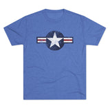 United States Air Forces DISTRESSED Insignia - Triblend Athletic Shirt T-Shirt Printify Tri-Blend Vintage Royal S 