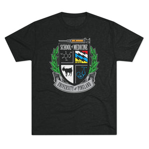 University of Pineland Medic - Full Color Edition - Triblend Athletic Shirt T-Shirt Printify Tri-Blend Vintage Black S 