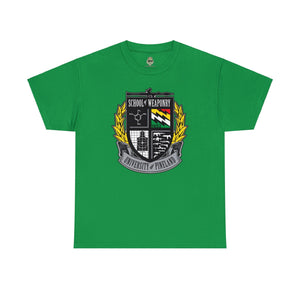 University of Pineland - School of Weapons - Unisex Heavy Cotton Tee T-Shirt Printify Irish Green S 