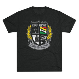 University of Pineland Weapon Specialist - Full Color Edition - Triblend Athletic Shirt T-Shirt Printify Tri-Blend Vintage Black S 