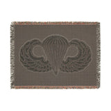 US Army Jump Wings Woven Blanket Home Decor Printify 