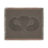 US Army Jump Wings Woven Blanket Home Decor Printify 