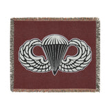 US Army Jump Wings Woven Blanket Home Decor Printify Artwork 60" × 50" 