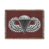 US Army Jump Wings Woven Blanket Home Decor Printify Artwork 80" × 60" 