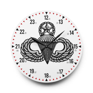 US Army Jumpmaster Wings Acrylic Wall Clock Home Decor Printify 10.75'' × 10.75'' (Round) 