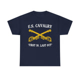 US Cavalry - First In Last Out - Unisex Heavy Cotton Tee T-Shirt Printify Navy S 