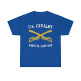 US Cavalry - First In Last Out - Unisex Heavy Cotton Tee T-Shirt Printify Royal S 