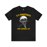 US Paratroops Fort Campbell KY - Unisex Jersey Short Sleeve Tee T-Shirt Printify Black S 